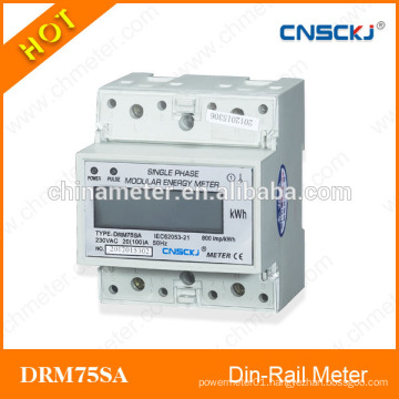 DRM75SA Single phase lcd display din-rail digital watt hour meter